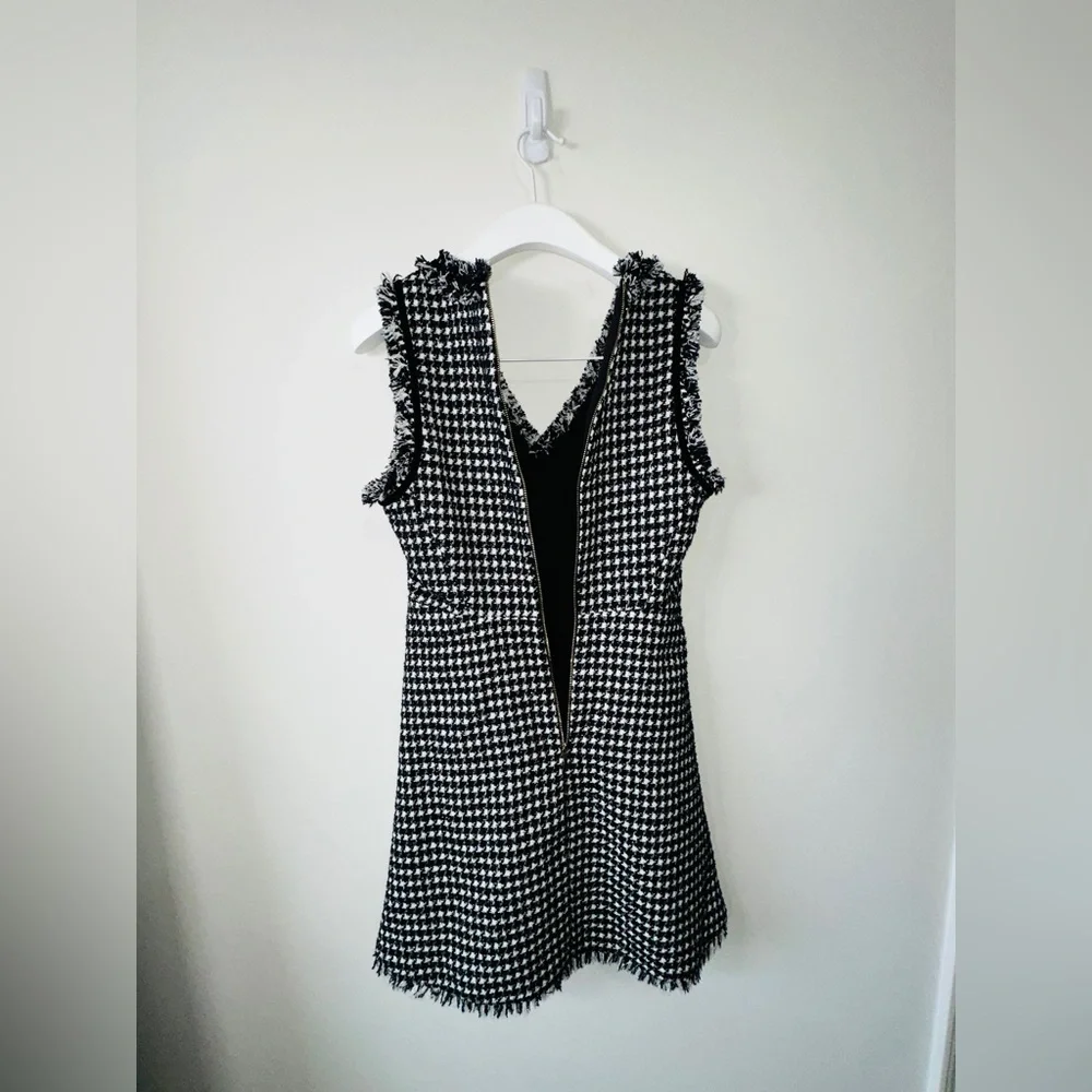 KATE SPADE NEW YORK Metallic Houndstooth Tweed Hourglass Dress Size 6 NWOT